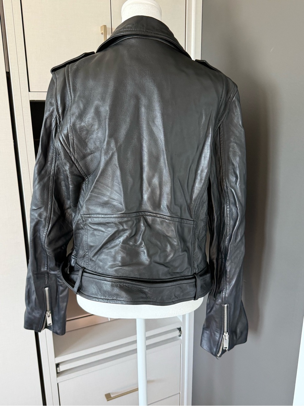 Zara Black Moto Faux Leather Biker Jacket - Picture 7 of 11